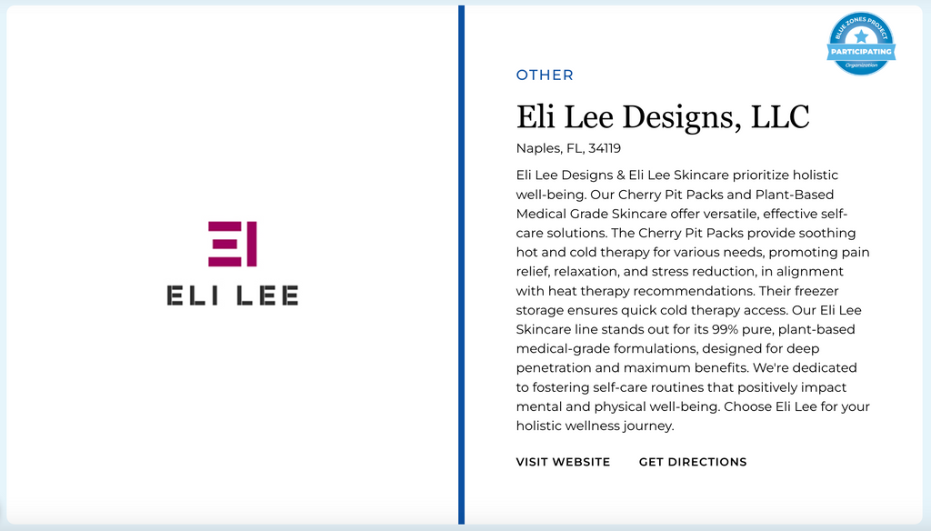 Eli Lee Designs & Skincare: A Wellness Journey with Blue Zones Project